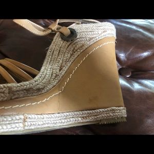 Mia Nude Leather wedges Size 8